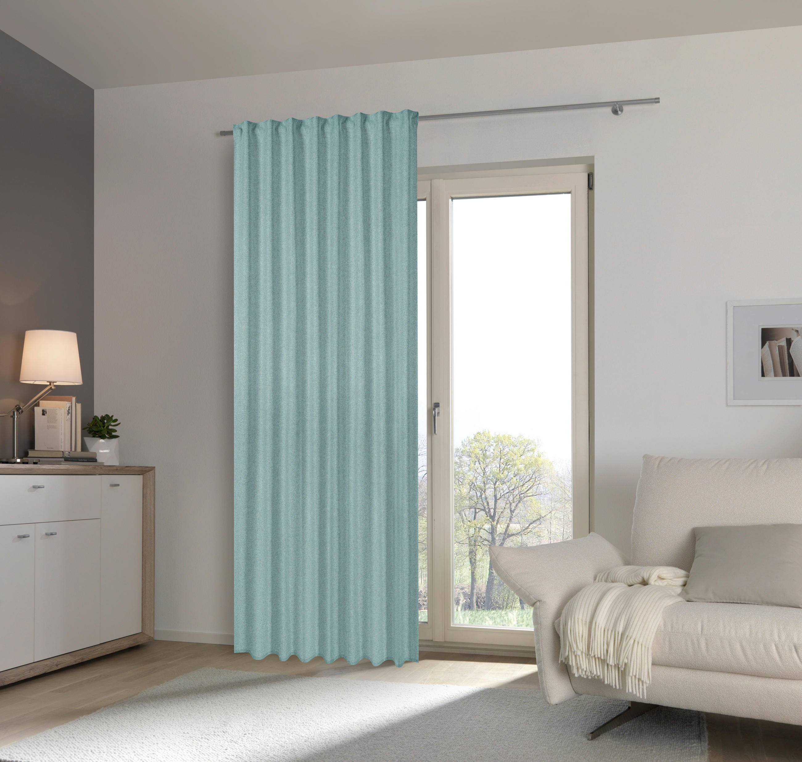 HOTOVÝ ZÁVES, zatemnenie, 135/300 cm - tyrkysová, Basics, textil (135/300cm) - Esposa