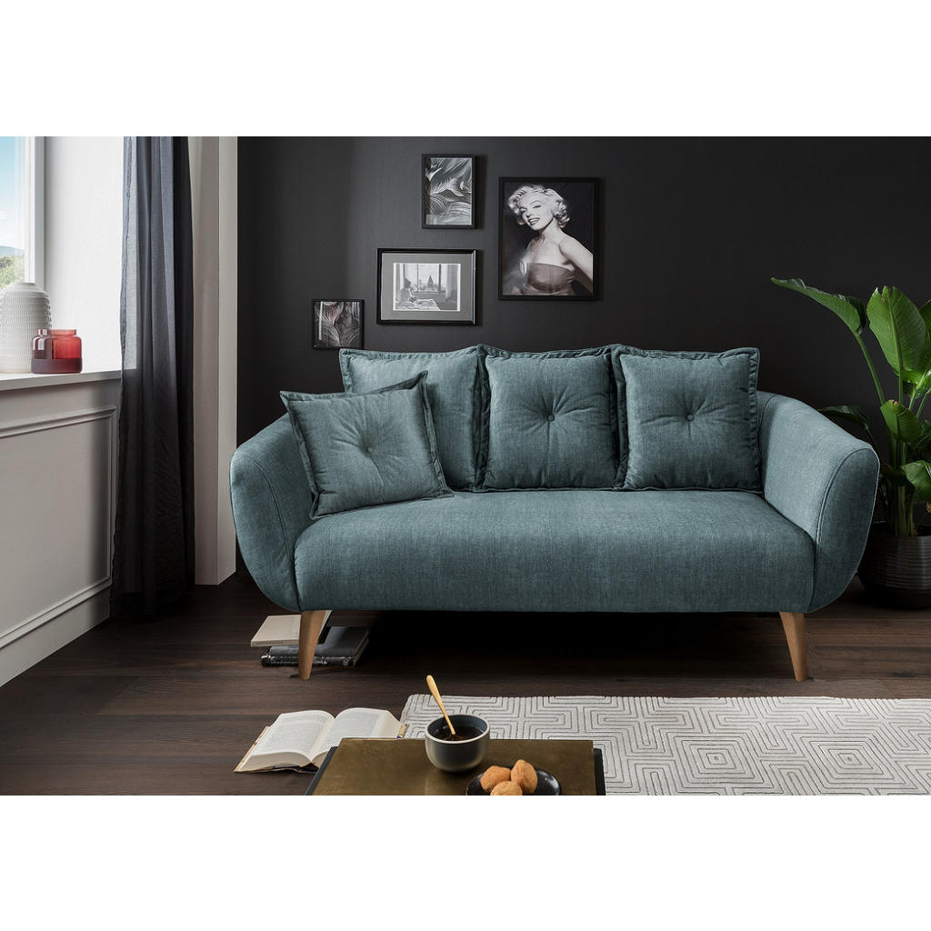 Thumbnail - Livetastic 2,5-Sitzer, Blau, Textil, Buche, massiv, Uni, Füllung: Komfortschaum,Komfortschaum, 196x94x103 cm, AZO-frei, ...