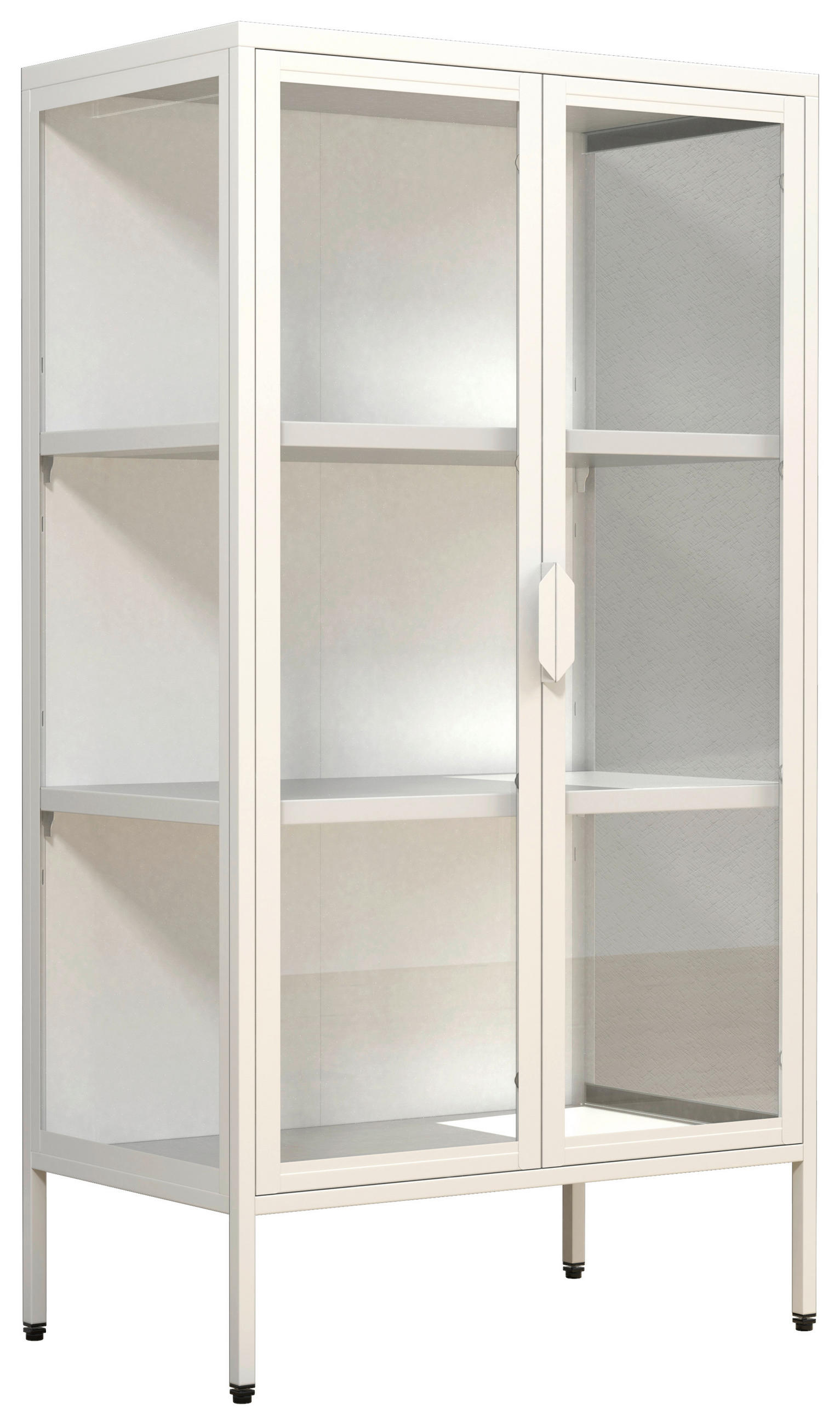VITRINE in Weiß  - Transparent/Weiß, Design, Glas/Metall (60/110/35cm) - MID.YOU