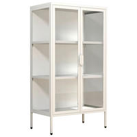VITRINE in Weiß  - Transparent/Weiß, Design, Glas/Metall (60/110/35cm) - MID.YOU