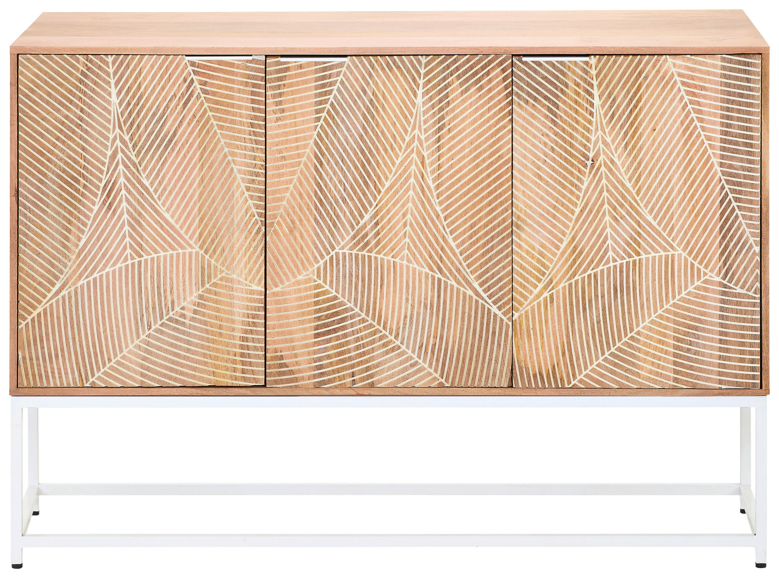 SIDEBOARD  in 145/85/42 cm  - Weiß/Naturfarben, Design, Holz/Metall (145/85/42cm) - Ambia Home