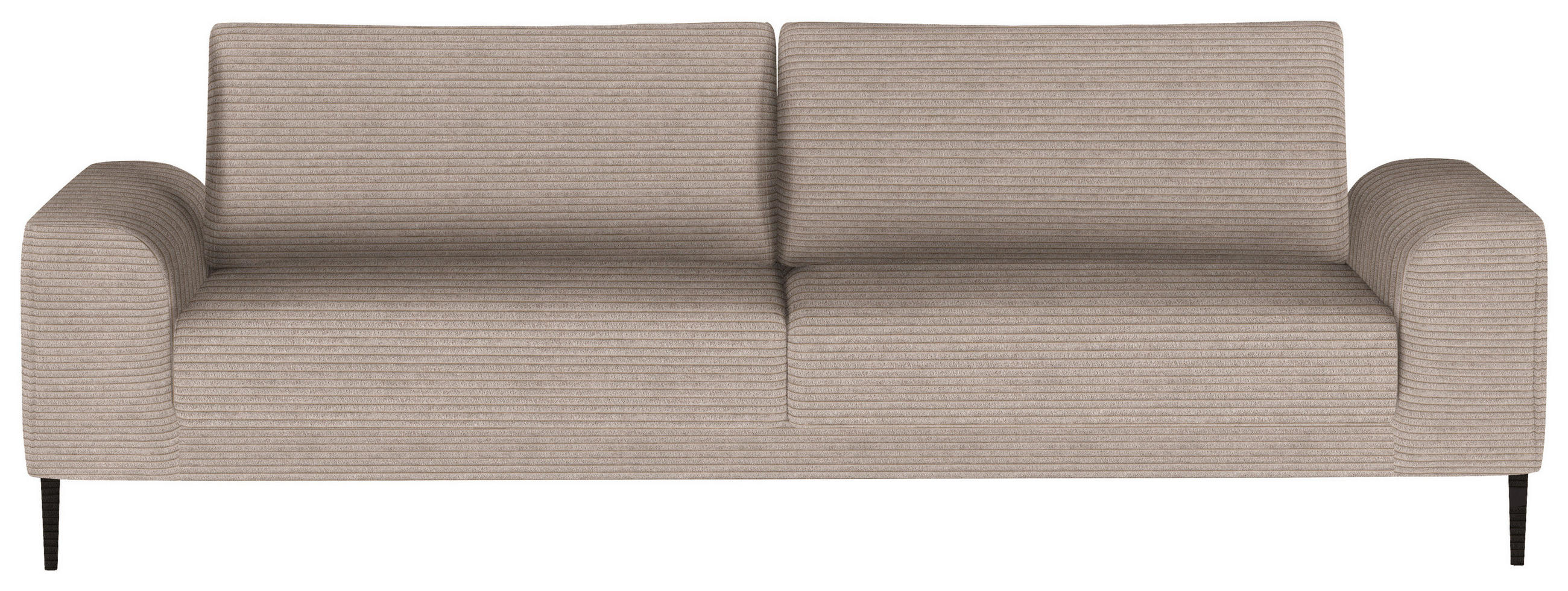 SCHLAFSOFA Cord Hellbraun  - Hellbraun/Schwarz, Design, Textil/Metall (250/89/105cm) - Livetastic