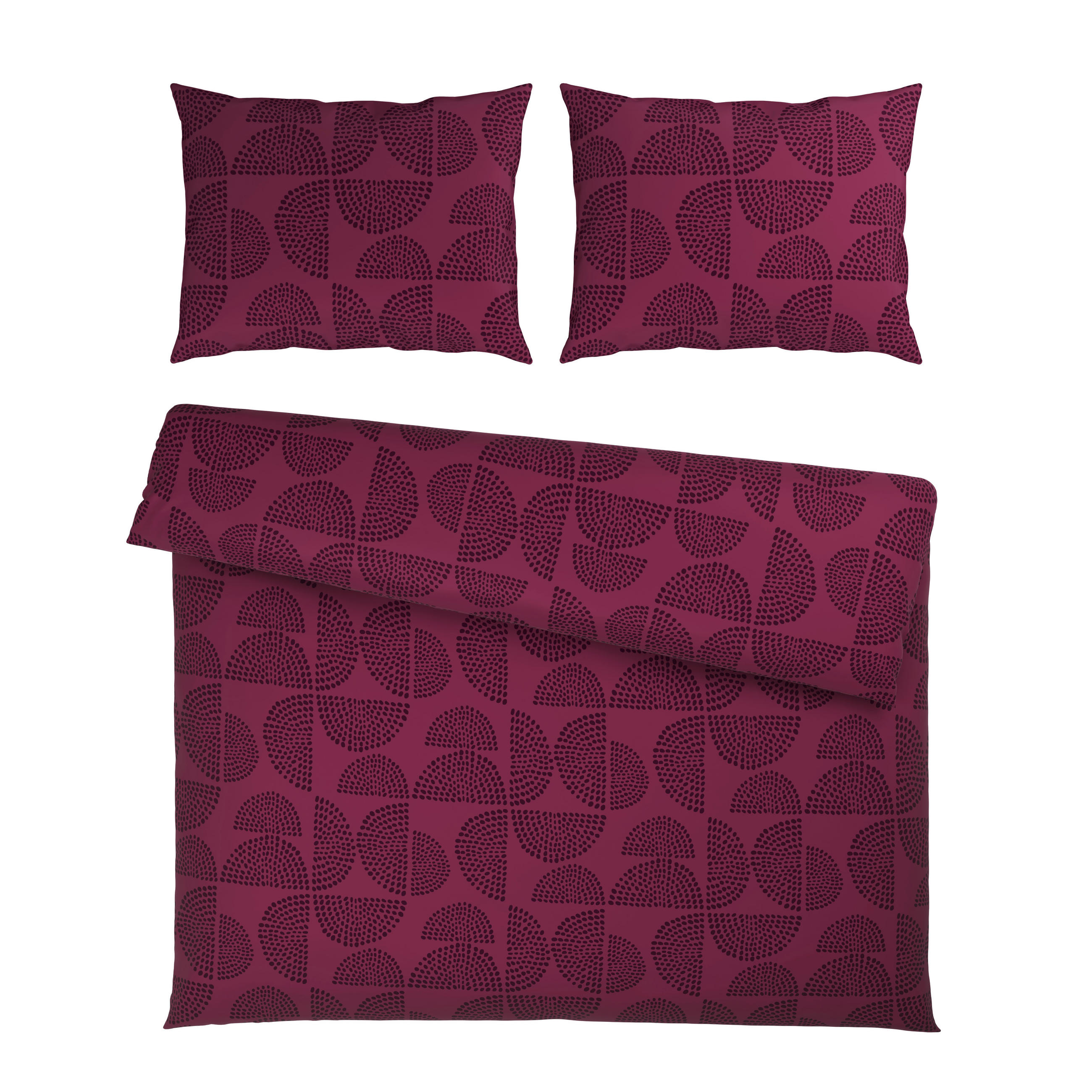 POSTELJNINA 140/200 cm saten večbarvno, bordo  - večbarvno/bordo, Konvencionalno, tekstil (140/200cm) - Novel