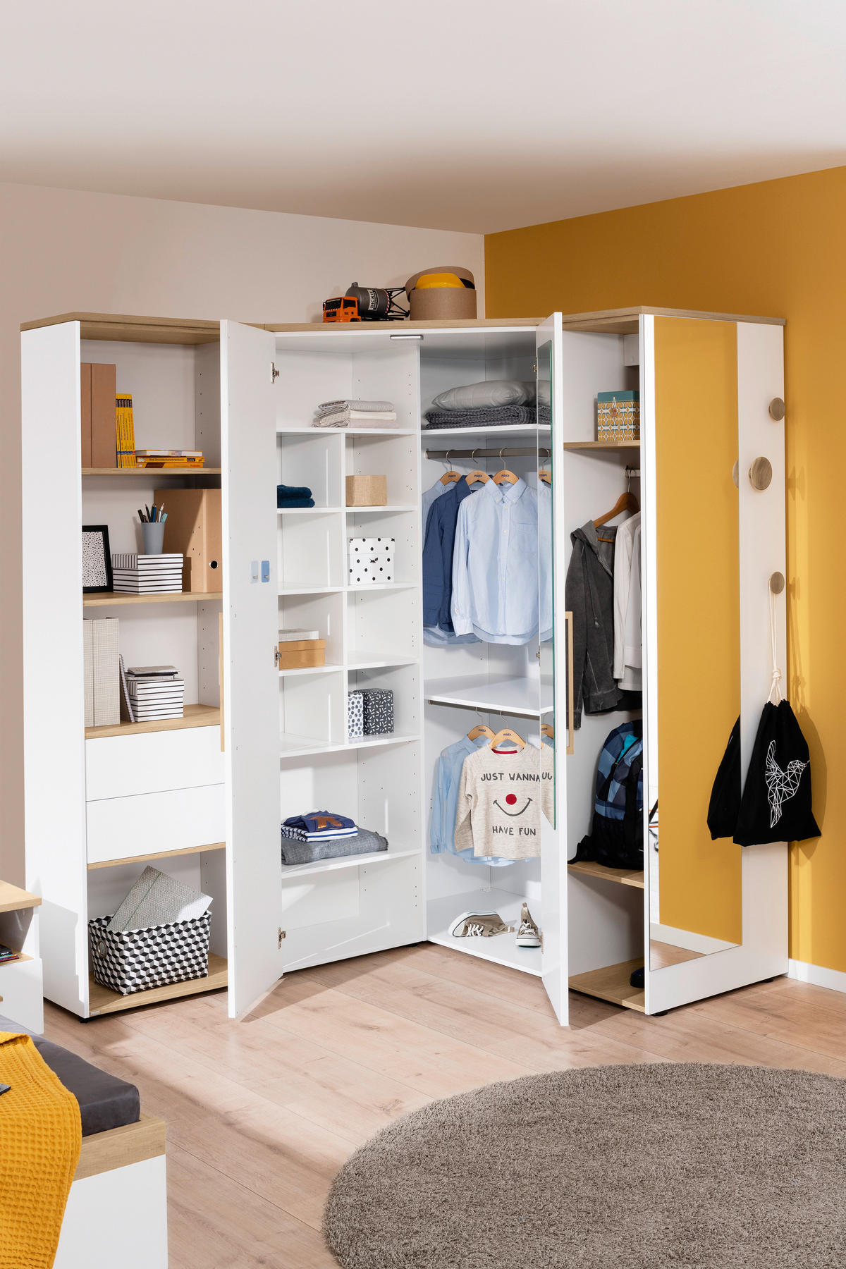 BETT Oscar 120/200 cm Weiß, Eichefarben  - Eichefarben/Weiß, KONVENTIONELL (120/200cm) - Paidi
