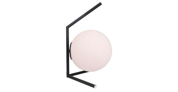 TISCHLEUCHTE 29/44 cm - Schwarz/Weiß, Design, Glas/Metall (29/44cm) - Novel