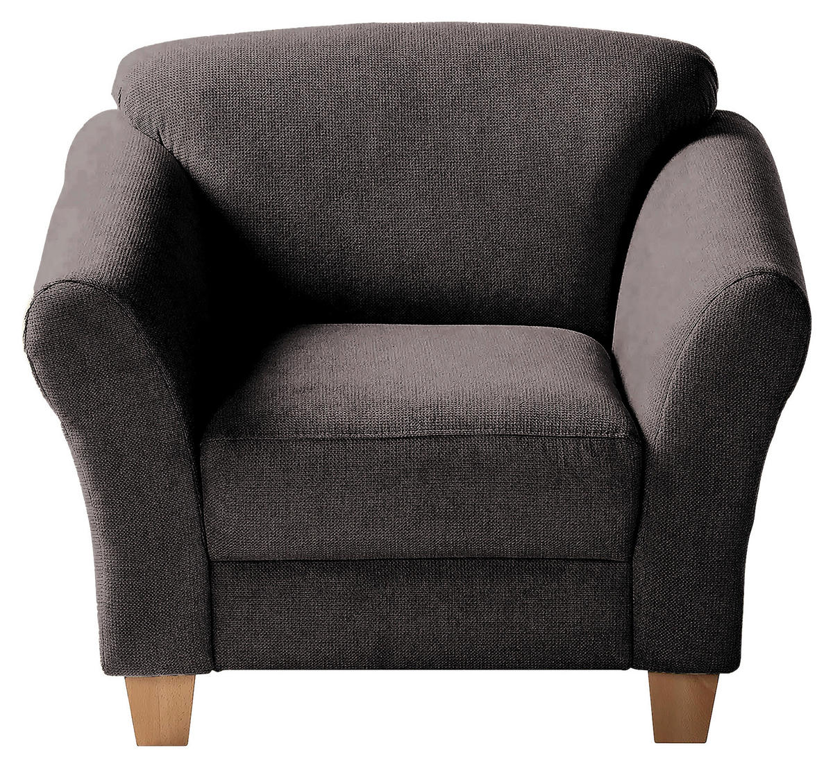 SESSEL in Flachgewebe Dunkelbraun  - Dunkelbraun/Naturfarben, Konventionell, Holz/Textil (101/84/89cm) - Sit & More