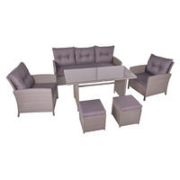 ZAHRADNÍ SESTAVA kov, plast, sklo - černá/tmavě šedá, Moderní, kov/plast - Gardenson