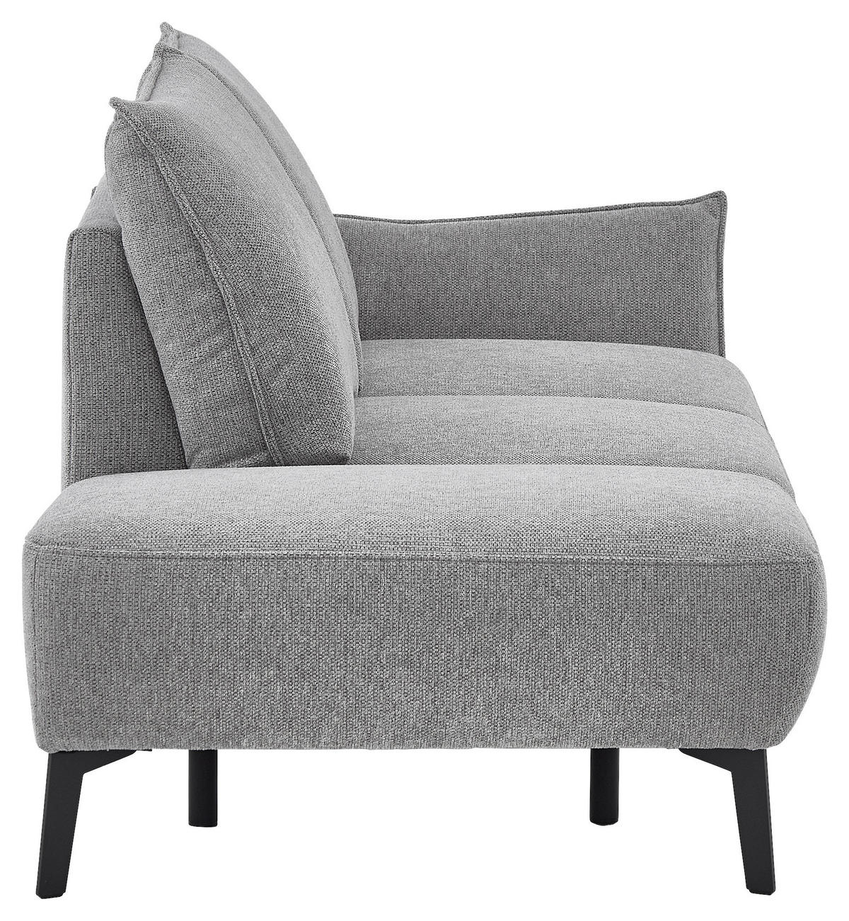 RÉCAMIERE  in Chenille Grau  - Schwarz/Grau, KONVENTIONELL, Textil/Metall (206/90/92cm) - Elegando