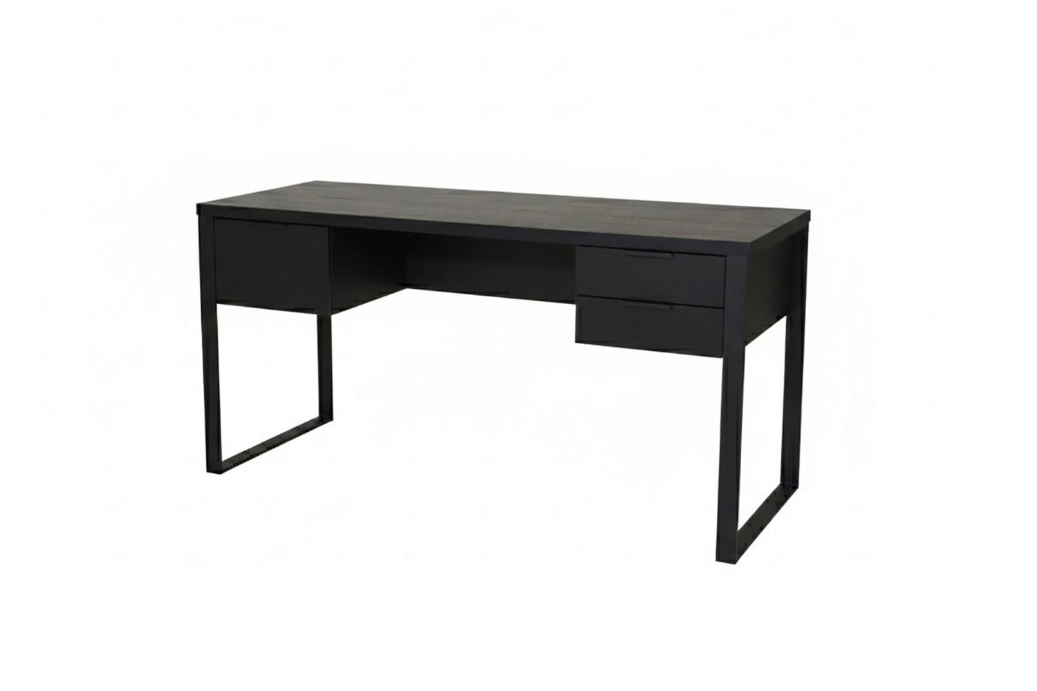 SCHREIBTISCH 150/120/76 cm Schwarz Stauraum, in verschiedenen Holz-Dekoren erhältlich  - Schwarz, Lifestyle, Holzwerkstoff/Metall (150/120/76cm)