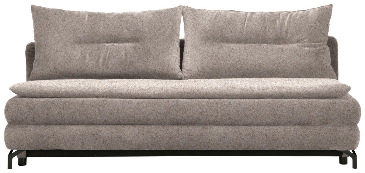 KANAPÉÁGY homokszínű  - fekete/homokszínű, Modern, textil/fém (208/73/92/102cm) - Novel