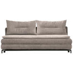 SCHLAFSOFA  in Chenille, Plüsch Sandfarben  - Sandfarben/Schwarz, MODERN, Textil/Metall (208/73/92/102cm) - Novel