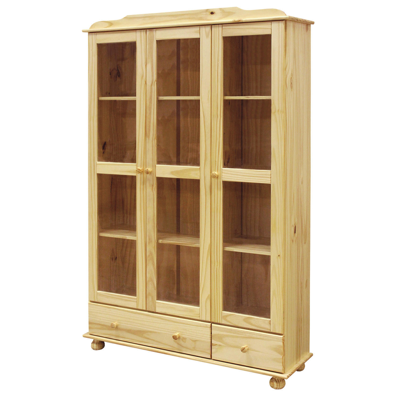 VITRINE  in massiv Kiefer Naturfarben  - Klar/Naturfarben, Natur, Glas/Holz (126/189/35cm) - Livetastic