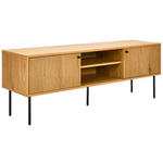 LOWBOARD Line  in 150/50/40 cm  - Eichefarben/Schwarz, Design, Holzwerkstoff/Metall (150/50/40cm) - Carryhome