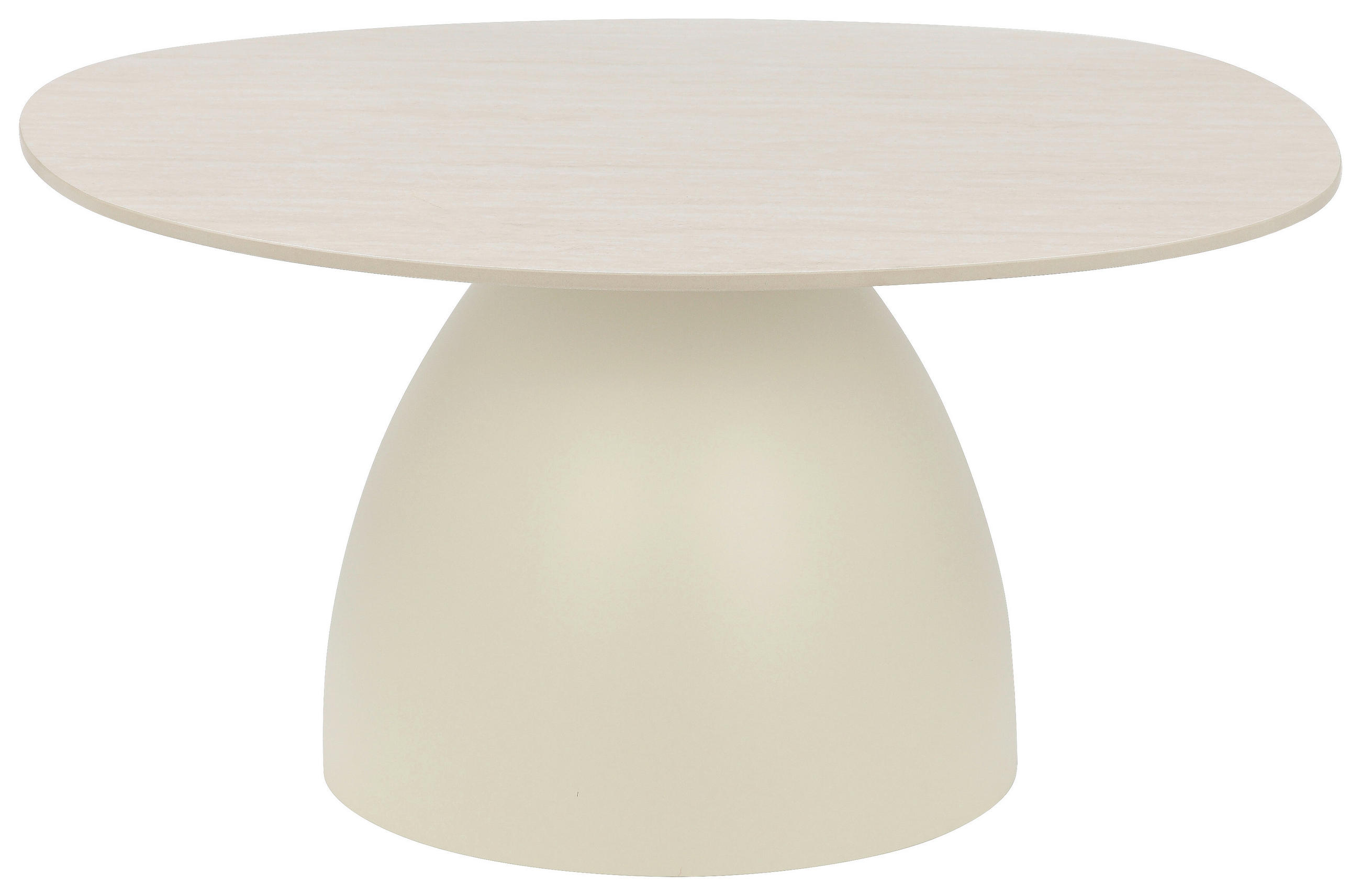 COUCHTISCH 84/74/42 cm oval Beige einfacher Aufbau  - Beige, Design, Stein/Metall (84/74/42cm) - Stylife