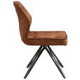 STUHL   Webstoff  Schwarz, Cognac  - Cognac/Schwarz, Design, Textil/Metall (50/85/60cm) - Carryhome