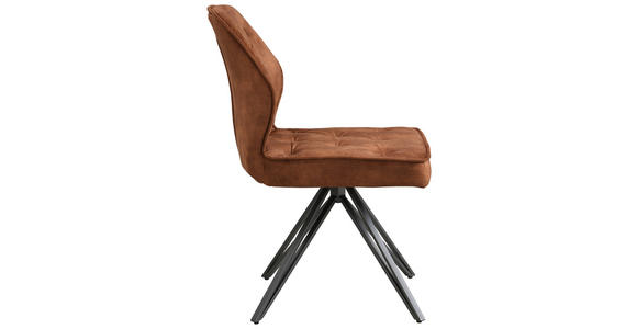 STUHL   Webstoff  Schwarz, Cognac  - Cognac/Schwarz, Design, Textil/Metall (50/85/60cm) - Carryhome