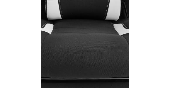 GAMINGSTUHL in Lederlook, Mikrofaser, Vliesstoff Schwarz, Weiß - Schwarz/Weiß, Design, Kunststoff/Textil (65/114/67cm) - Novel