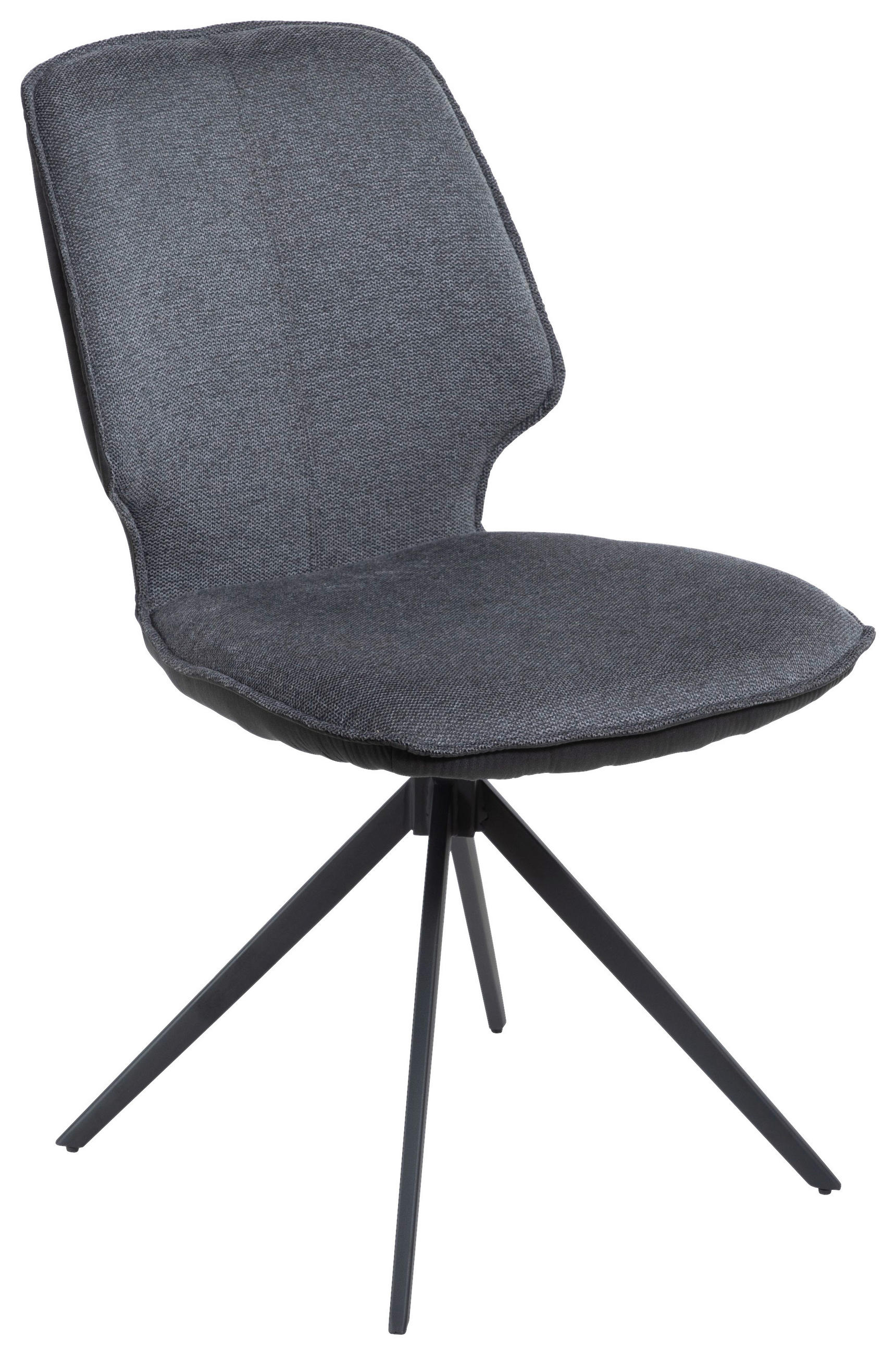 STOL, kovina, tekstil siva, temno siva  - temno siva/črna, Design, kovina/tekstil (49/86,5/63cm) - Novel