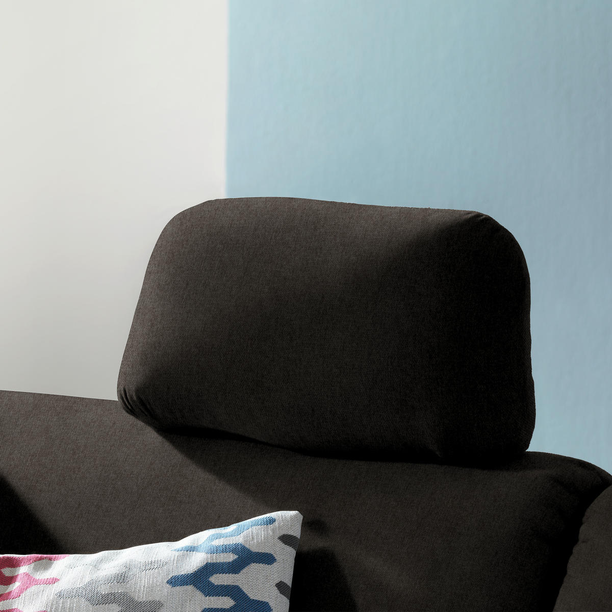 ECKSOFA in Flachgewebe Braun  227/208 cm  - Eichefarben/Rot, KONVENTIONELL, Holz/Textil (227/208cm) - Sedda