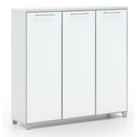 SCHUHSCHRANK Weiß  - Chromfarben/Weiß, Design, Glas/Holzwerkstoff (126/126/37cm)