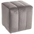 HOCKER in Textil Dunkelgrau  - Dunkelgrau, Design, Textil (43/50/43cm) - Novel