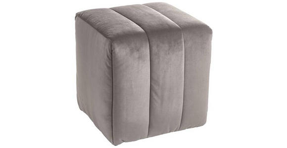 HOCKER in Textil Dunkelgrau - Dunkelgrau, Design, Textil (43/50/43cm) - Novel