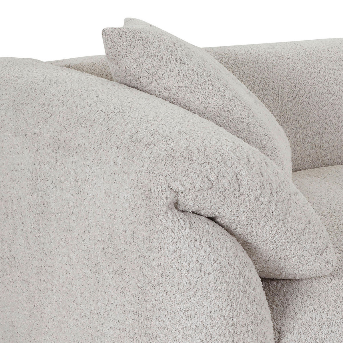 ECKSOFA in Chenille Creme  - Creme/Schwarz, Modern, Kunststoff/Textil (323/180cm) - Carryhome