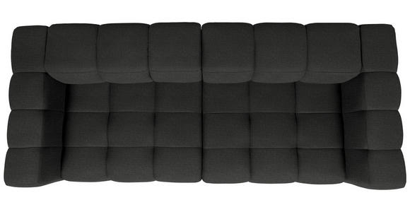 BIGSOFA  in Flachgewebe, Leinenoptik Anthrazit  - Anthrazit/Schwarz, Design, Textil/Metall (262/66/113cm) - Belluti