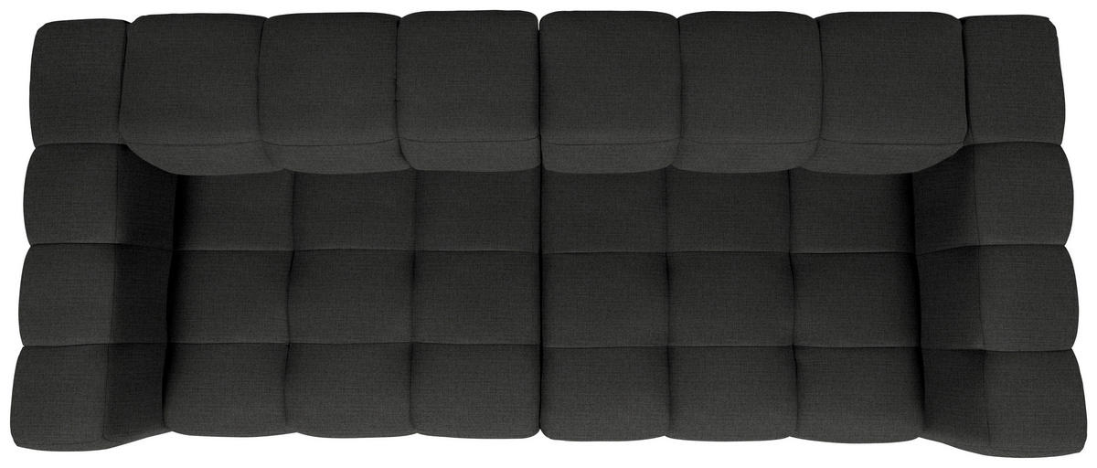 BIGSOFA  in Flachgewebe, Leinenoptik Anthrazit  - Anthrazit/Schwarz, Design, Textil/Metall (262/66/113cm) - Belluti