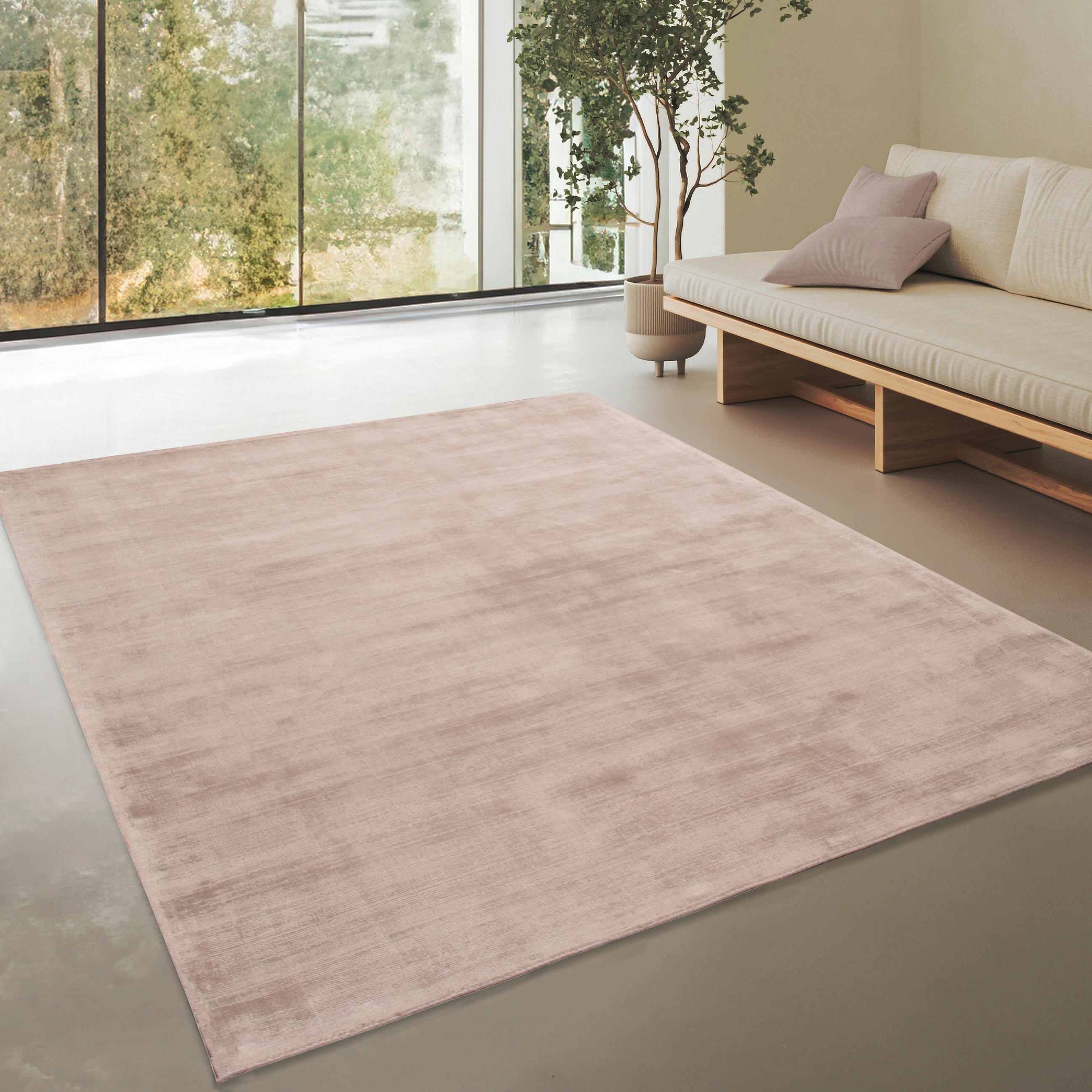 Thumbnail - Novel Webteppich Arte, Beige, Textil, Uni, rechteckig, 80x150 cm, Care & Fair, für Fußbodenheizung geeignet, in verschie...