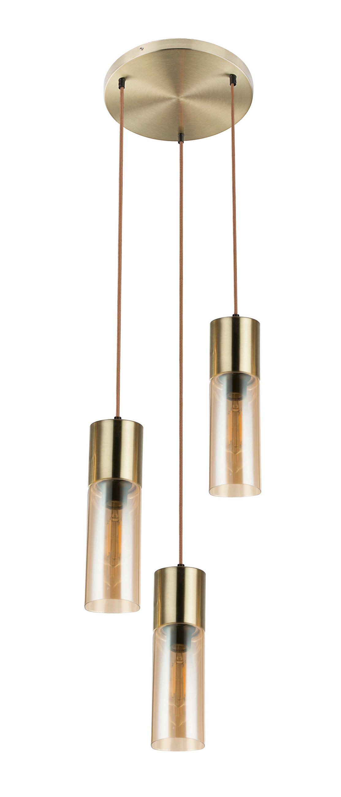 HÄNGELEUCHTE Annika 30/150 cm   - Messingfarben, Design, Glas/Textil (30/150cm) - Globo