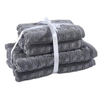 FROTTIERSET Blau, Grau, Weiß 4-teilig  - Blau/Weiß, Basics, Textil - Moeve