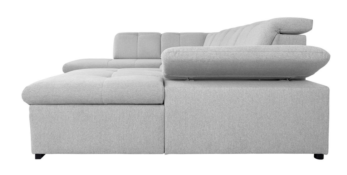 WOHNLANDSCHAFT Hellgrau  - Hellgrau/Grau, Design, Textil/Metall (215/328/173cm) - MID.YOU