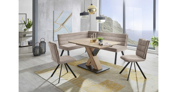 ECKBANK 195/155 cm in Blau, Grau, Schwarz - Blau/Schwarz, Design, Textil/Metall (195/155cm) - Cantus