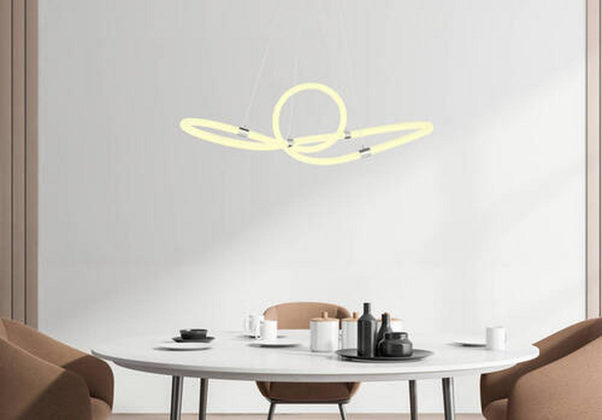 LED-HÄNGLAMPA 92,5/30,5/150 cm  - vit, Design, metall/plast (92,5/30,5/150cm) - Globo