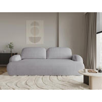 3-SITZER-SOFA Sevilla Plus in Bouclé Hellgrau  - Hellgrau/Schwarz, Design, Kunststoff/Textil (256/93/120cm) - MID.YOU