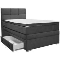 BOXSPRINGBETT 140/200 cm  Anthrazit  - Anthrazit/Alufarben, Konventionell, Kunststoff/Textil (140/200cm) - Carryhome
