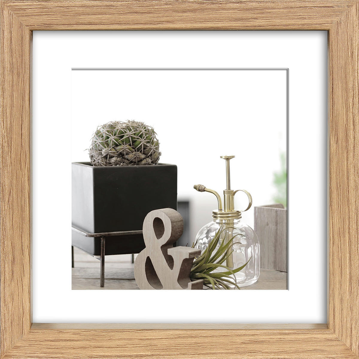 BILDERRAHMEN 14,7/14,7/2,6 cm  - Eichefarben, Basics, Glas/Holzwerkstoff (14,7/14,7/2,6cm)