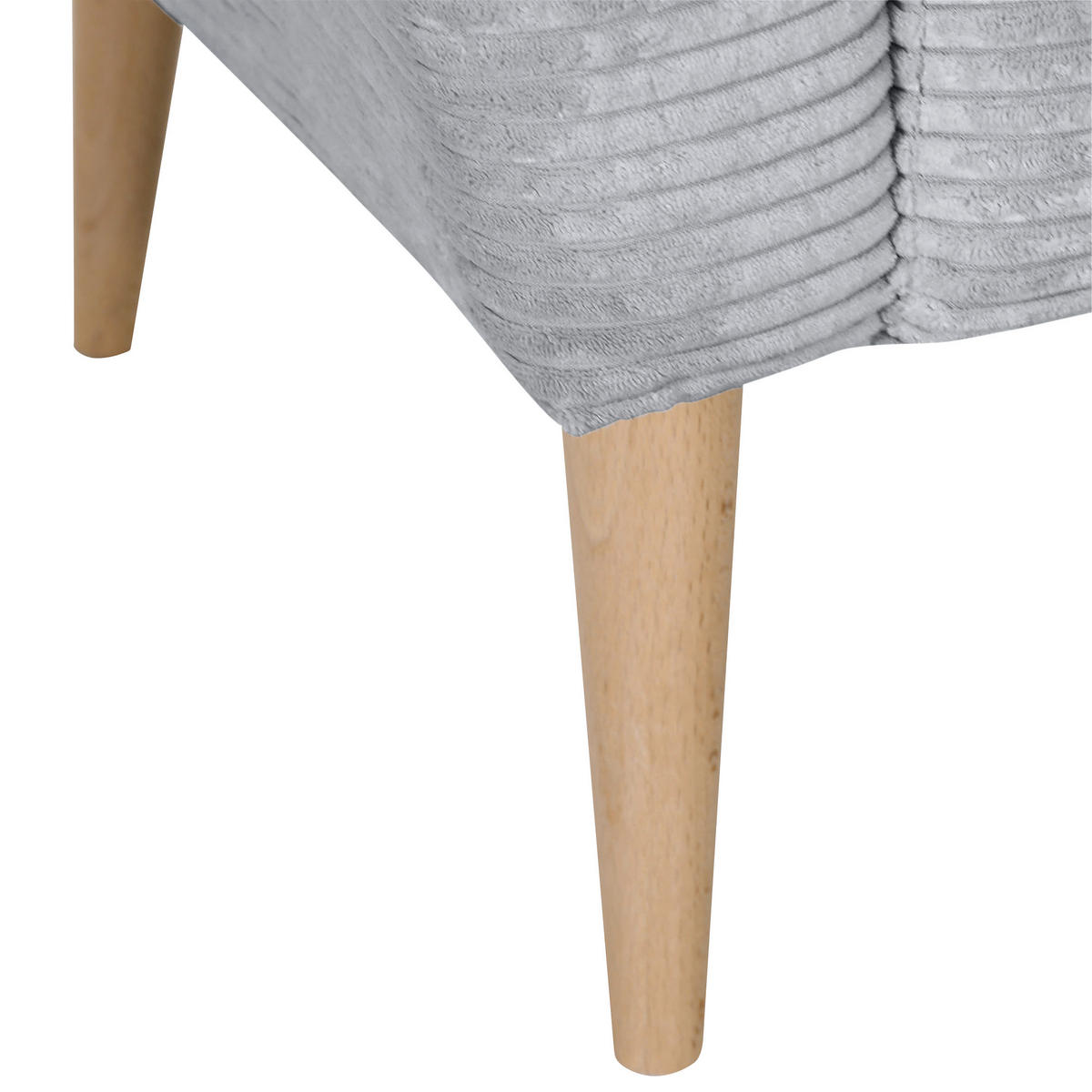 SESSEL in Cord Hellgrau  - Hellgrau/Naturfarben, Trend, Holz/Textil (77/80/93cm)