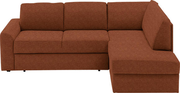 ECKSOFA  in Webstoff Orange  224/165 cm  - Schwarz/Orange, KONVENTIONELL, Kunststoff/Textil (224/165cm) - Xora