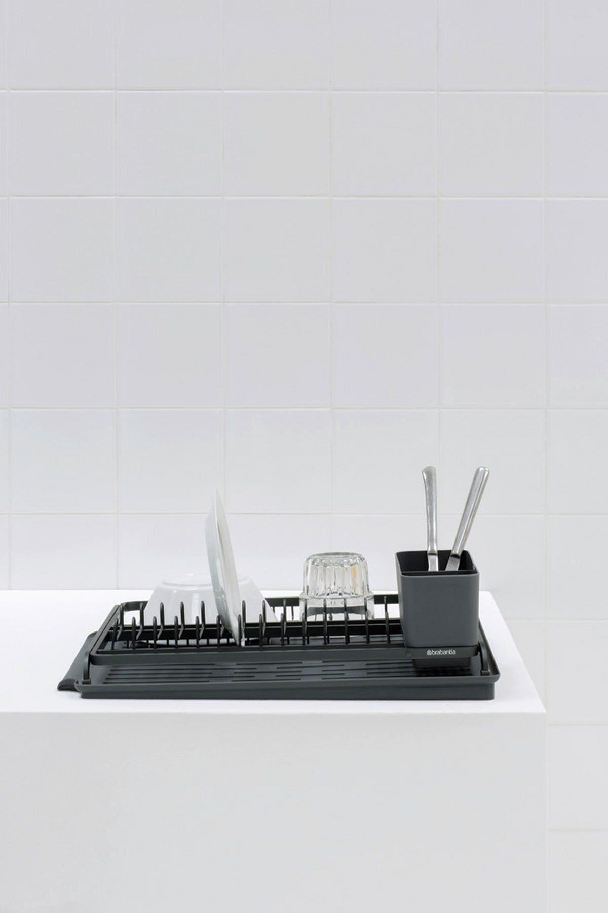 GESCHIRRABTROPFKORB   - Dunkelgrau, Design, Metall (38,6/14,2/49,2cm) - Brabantia