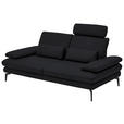 2,5-SITZER in Leder Anthrazit  - Anthrazit/Schwarz, Design, Leder/Metall (196/86/104cm) - Dieter Knoll