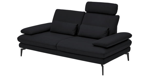 2,5-SITZER in Leder Anthrazit - Anthrazit/Schwarz, Design, Leder/Metall (196/86/104cm) - Dieter Knoll