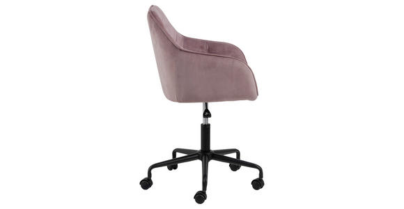 DREHSTUHL in Samt Rosa, Schwarz - Schwarz/Rosa, Trend, Textil/Metall (59/92/58,5cm) - Carryhome