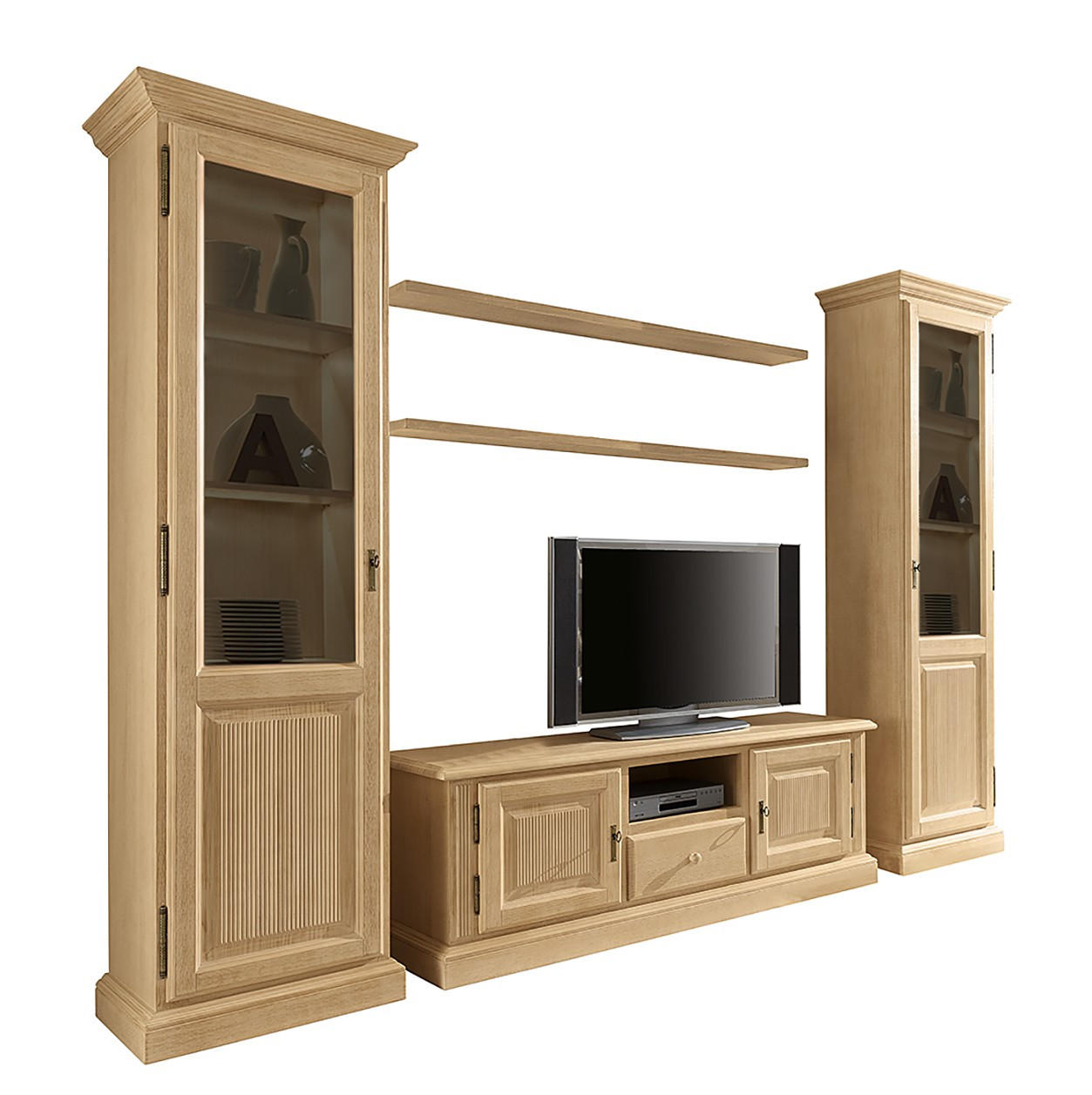 WOHNWAND 5-teilig  in Beige  310/217/47 cm  - Beige, Design, Holz (310/217/47cm) - Livetastic