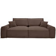 SCHLAFSOFA Webstoff Braun  - Schwarz/Braun, KONVENTIONELL, Kunststoff/Textil (256/83/115cm) - Carryhome