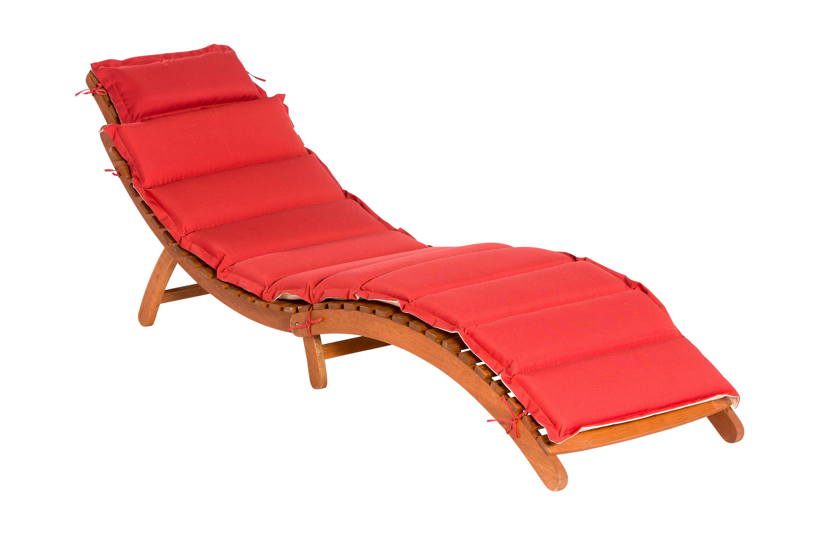 GARTENLIEGE 178/54/70 cm  - Rot/Creme, ROMANTIK / LANDHAUS, Holz/Textil (178/54/70cm) - Gardenson
