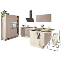 ECKKÜCHE XO 10  in Rosa, Tannenholzfarben  - Tannenholzfarben/Schwarz, Design, Holzwerkstoff/Metall (150/280/121,6cm) - Xora