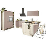ECKKÜCHE XO 10  in Rosa, Tannenholzfarben  - Tannenholzfarben/Schwarz, Design, Holzwerkstoff/Metall (150/280/121,6cm) - Xora