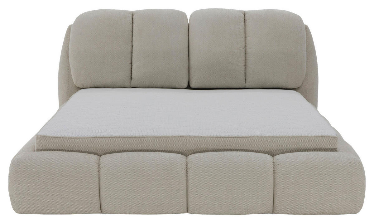 POLSTERBETT 180/200 cm,  in Creme, gepolstertes Kopfteil, Lattenrost, Bettkasten,  - Creme/Schwarz, Design, Holz/Kunststoff (180/200cm) - Chameo